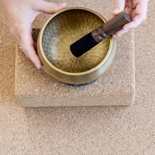 Load image into Gallery viewer, Halfmoon 4" Hand-Hammered Brass Singing Bowl Set