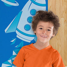 Load image into Gallery viewer, Kids Blue Rocket Yoga Mat (4mm)